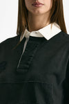 Polo unisex nero lavato e bianco women Woc - 6