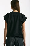 T-shirt in cotone fiammato nero women Woc - 3