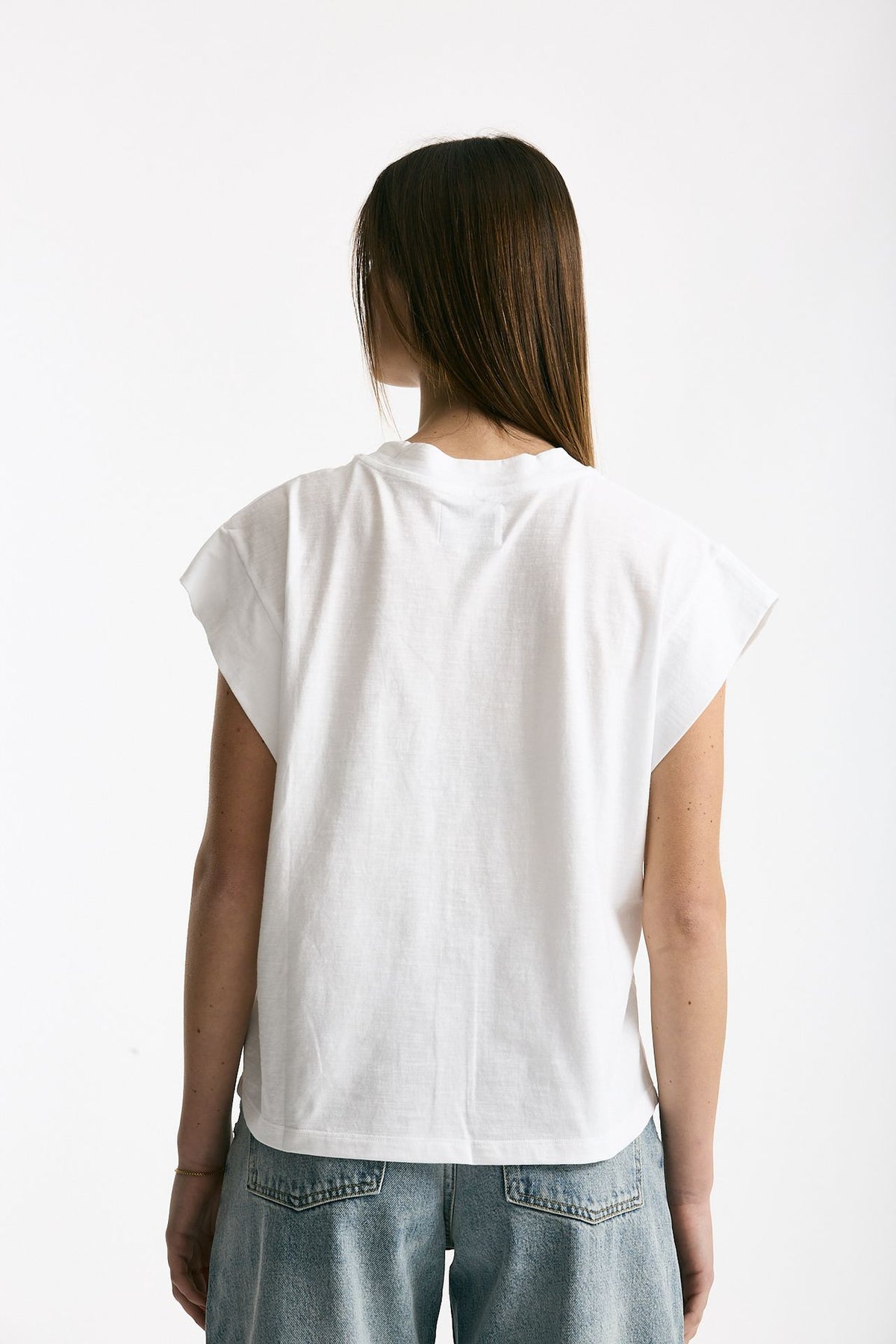 T-shirt in cotone fiammato bianco women Woc - 3