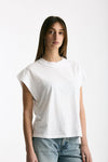 T-shirt in cotone fiammato bianco women Woc - 4