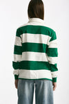 Polo unisex rigata verde e bianca women Woc - 4