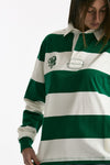 Polo unisex rigata verde e bianca women Woc - 1