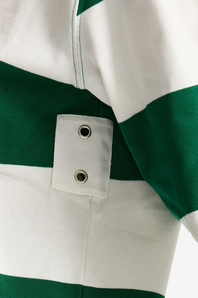 Polo unisex rigata verde e bianca women Woc - 5