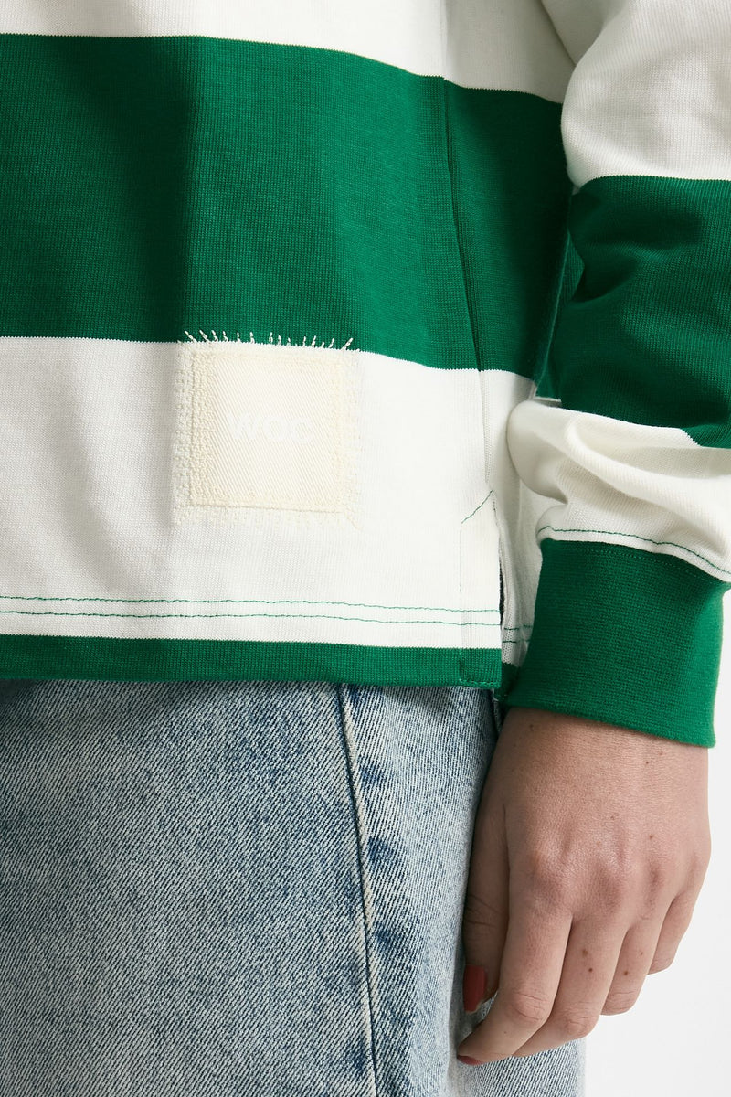 Polo unisex rigata verde e bianca women Woc - 6