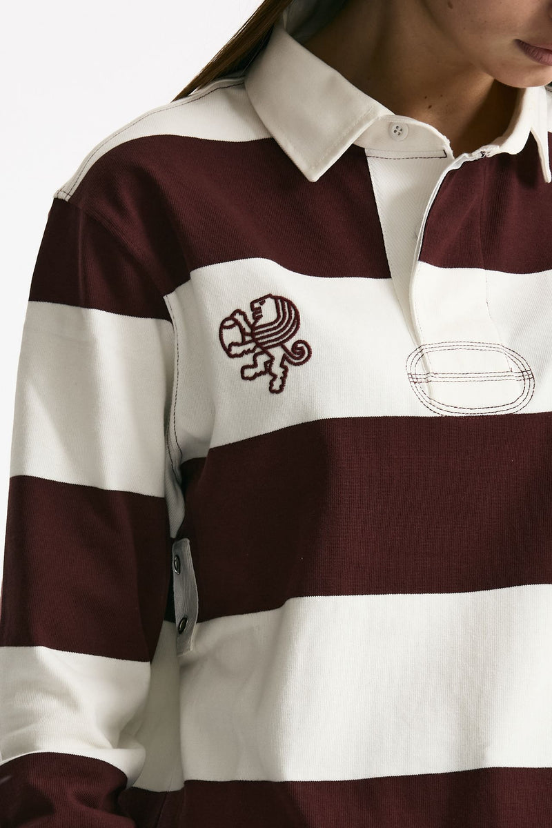 Polo unisex rigata bordeaux e bianca women Woc - 4