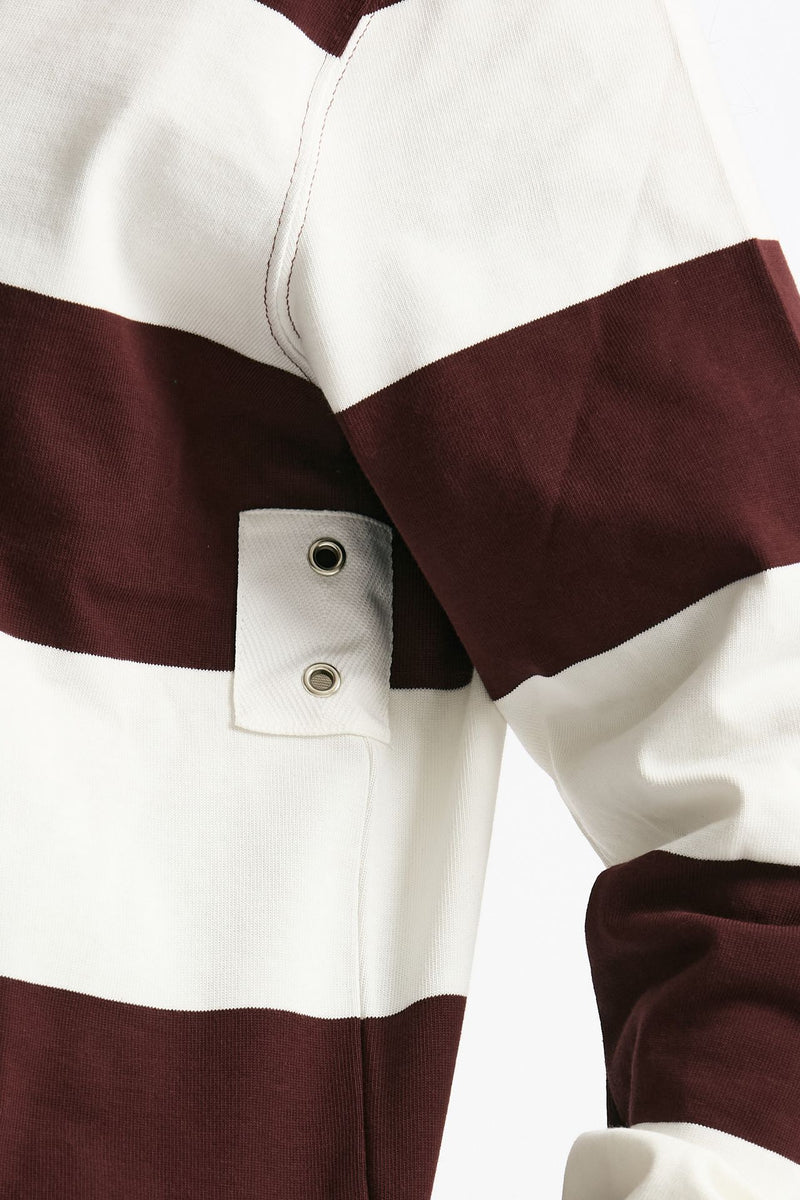 Polo unisex rigata bordeaux e bianca women Woc - 5