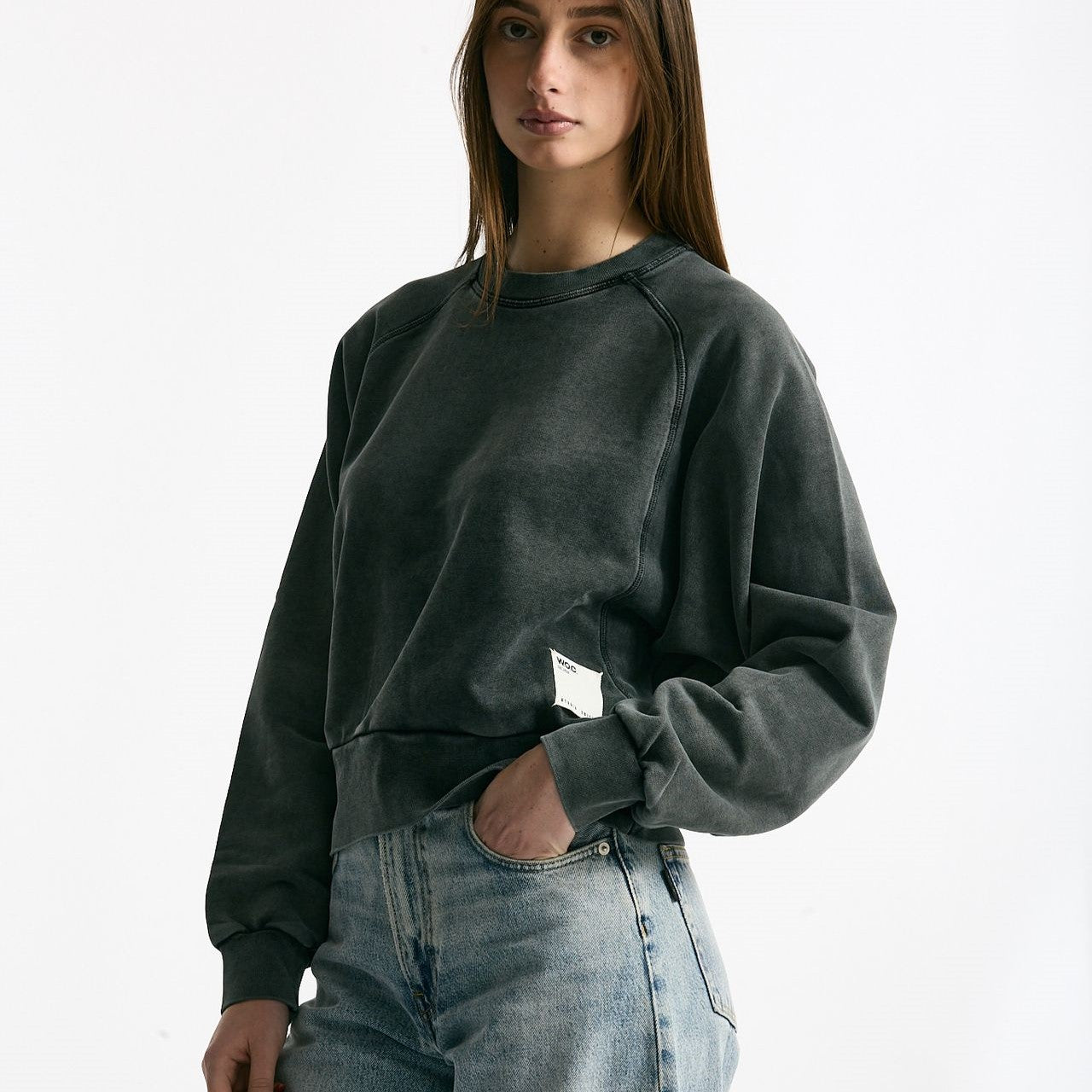 Felpa girocollo lavata in cotone women Woc - 6