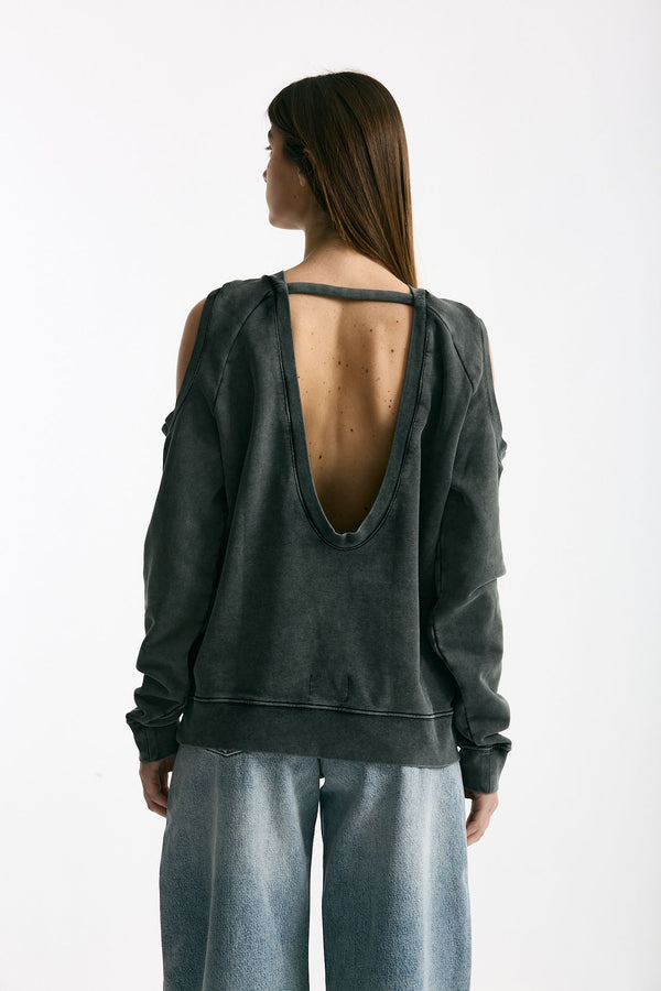 Felpa girocollo cutoff lavata women Woc