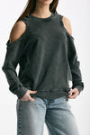Felpa girocollo cutoff lavata women Woc - 1