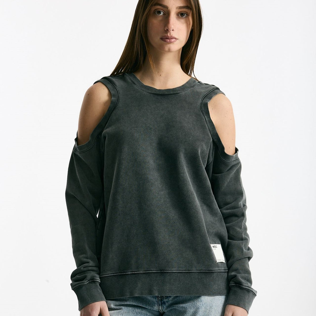 Felpa girocollo cutoff lavata women Woc - 7
