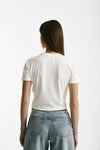 T-shirt crop jersey di modal bianco women Woc - 3