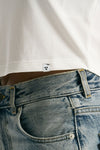 T-shirt crop jersey di modal bianco women Woc - 5
