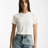 T-shirt crop jersey di modal bianco women Woc - 6