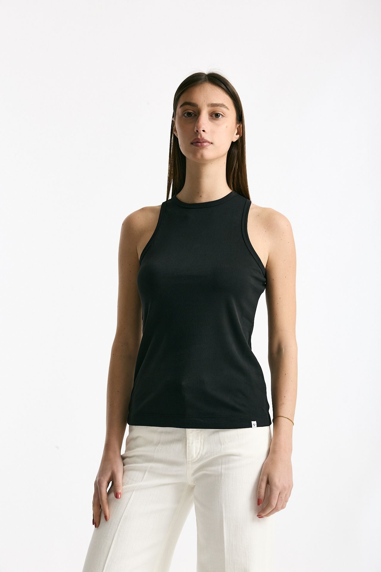 Top girocollo in modal nero women Woc - 1