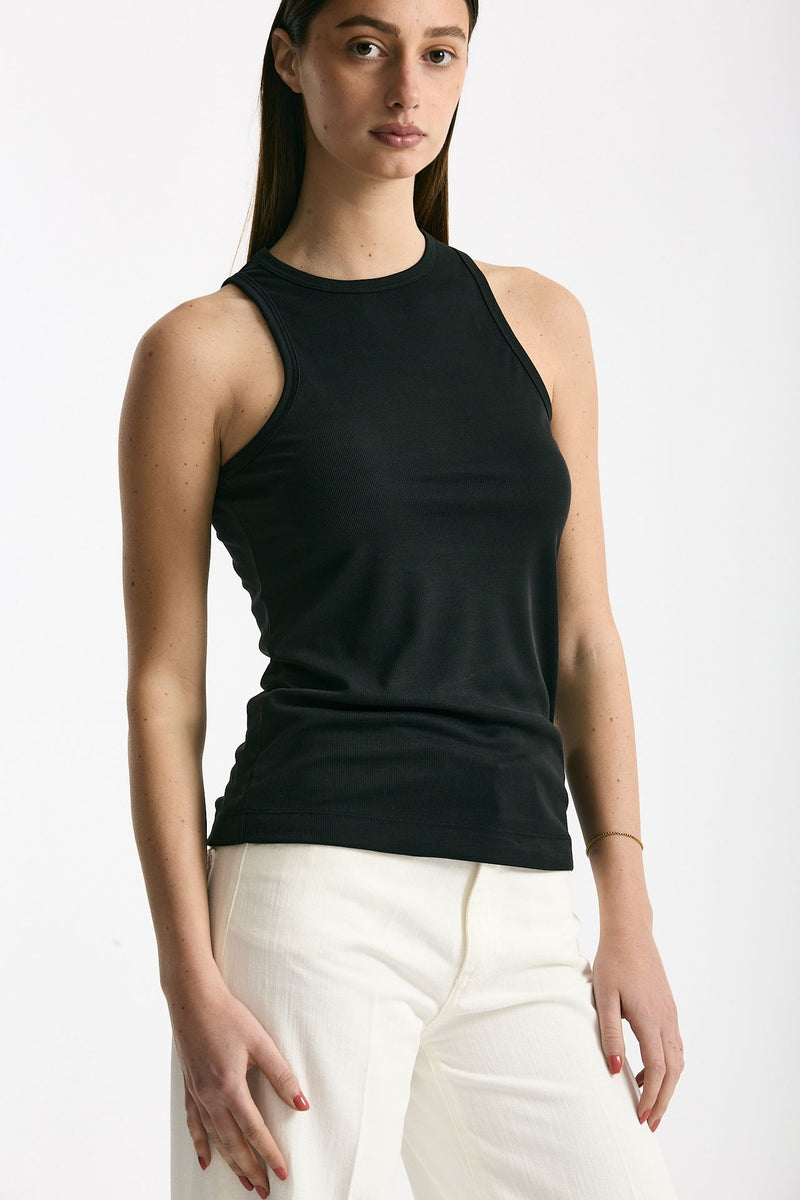 Top girocollo in modal nero women Woc - 3