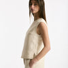 Top in viscosa e lino beige women Zanone - 7