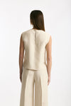 Top in viscosa e lino beige women Zanone - 3