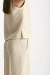 Top in viscosa e lino beige women Zanone - 5