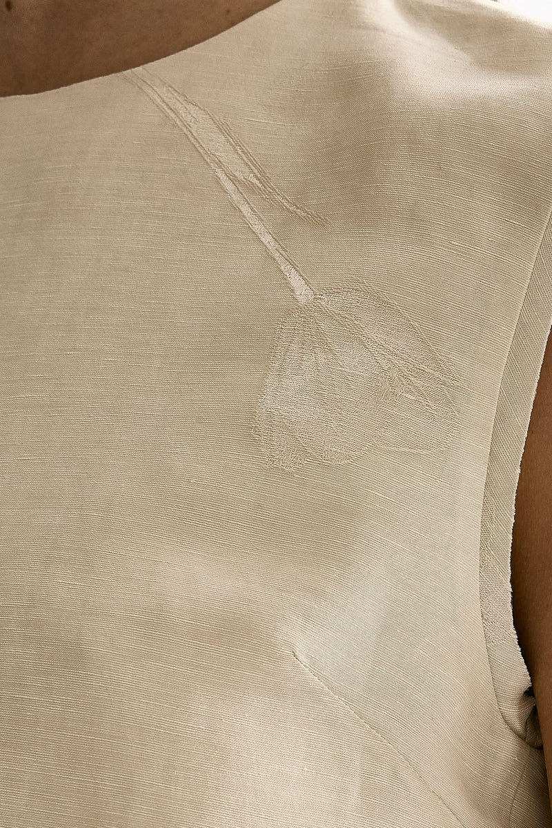 Top in viscosa e lino beige women Zanone - 6