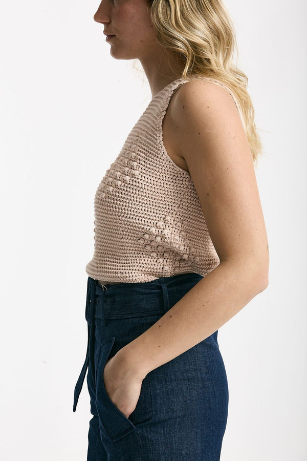 Top in maglia lavorato rosa tenue women Zanone