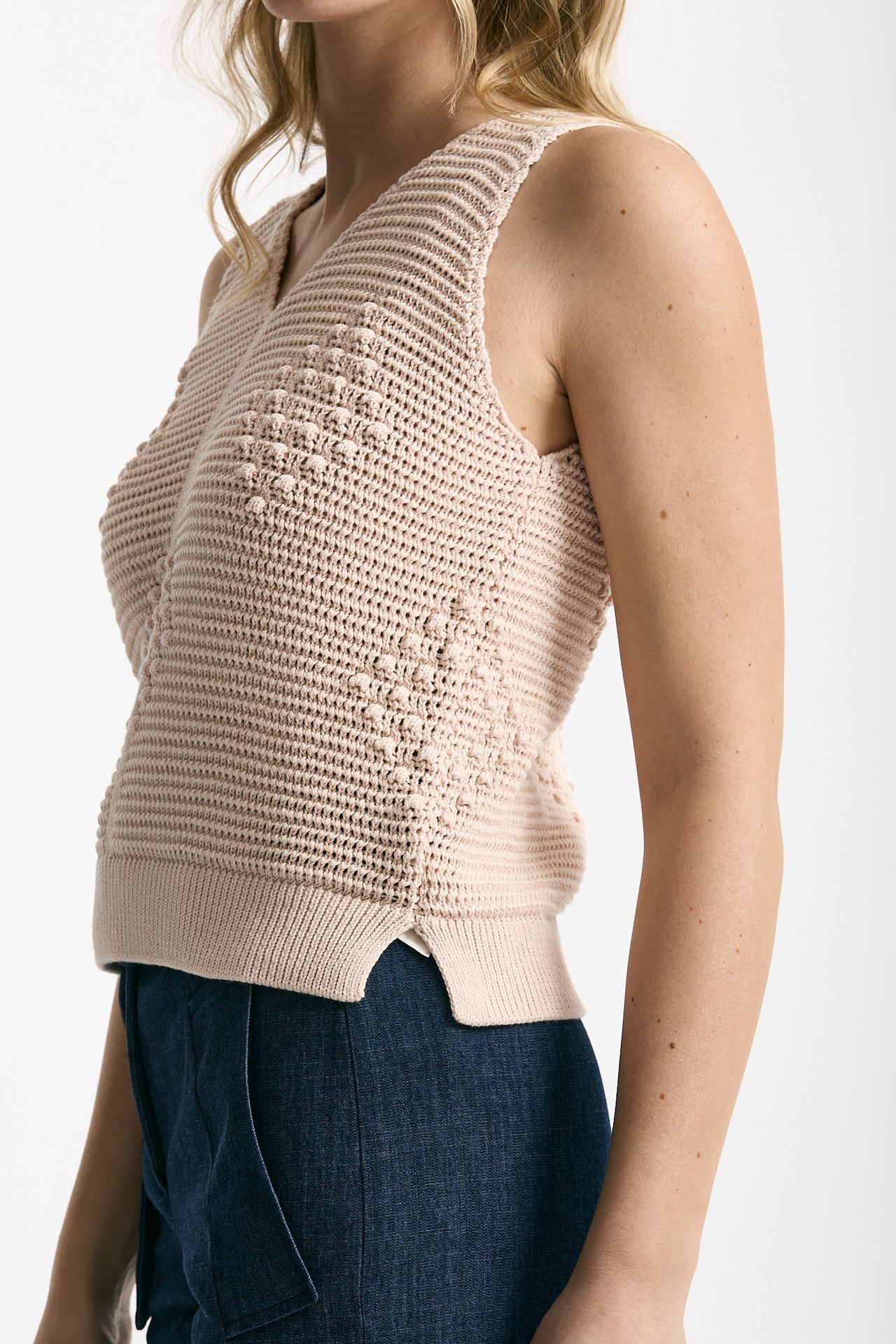 Top in maglia lavorato rosa tenue women Zanone - 6