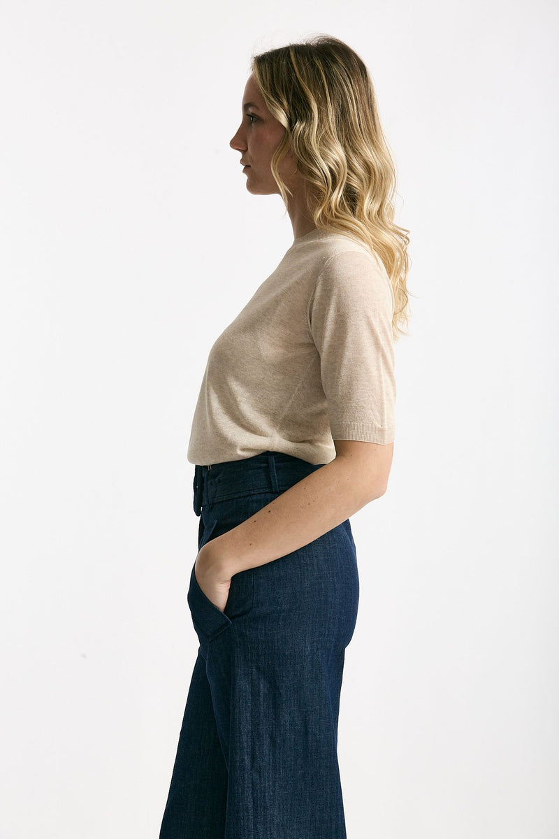 Maglia in viscosa beige filo lurex women Zanone - 2