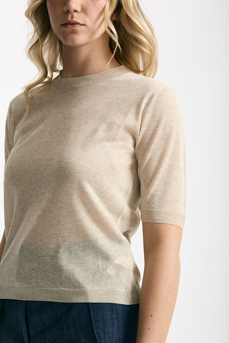 Maglia in viscosa beige filo lurex women Zanone - 5