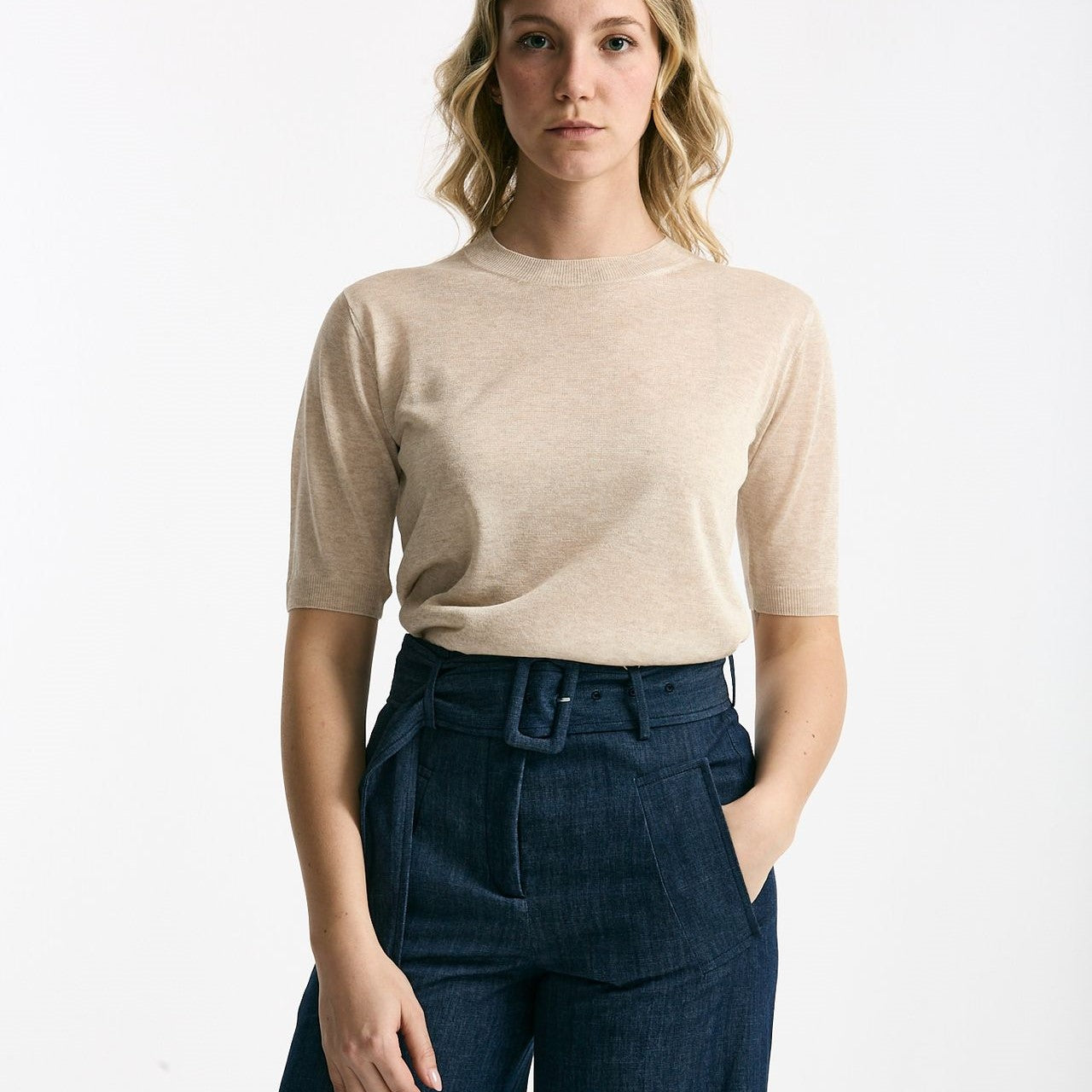 Maglia in viscosa beige filo lurex women Zanone - 6
