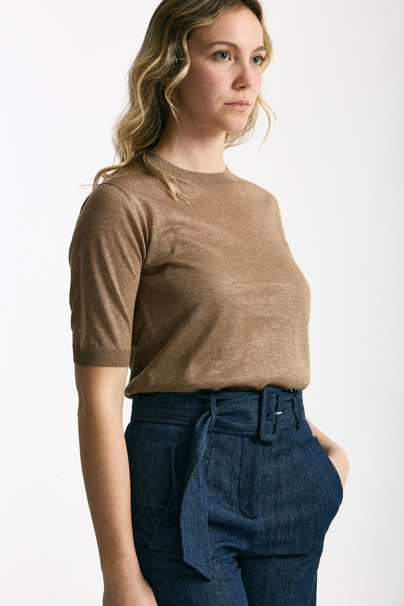 Maglia in viscosa cammello filo lurex women Zanone - 3