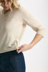 Maglia scollo a V in lino e cotone panna women Zanone - 5