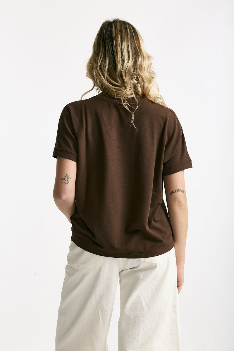 T-shirt over ice-cotton marrone women Zanone - 3