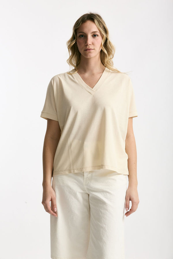 T-shirt over ice-cotton beige women Zanone