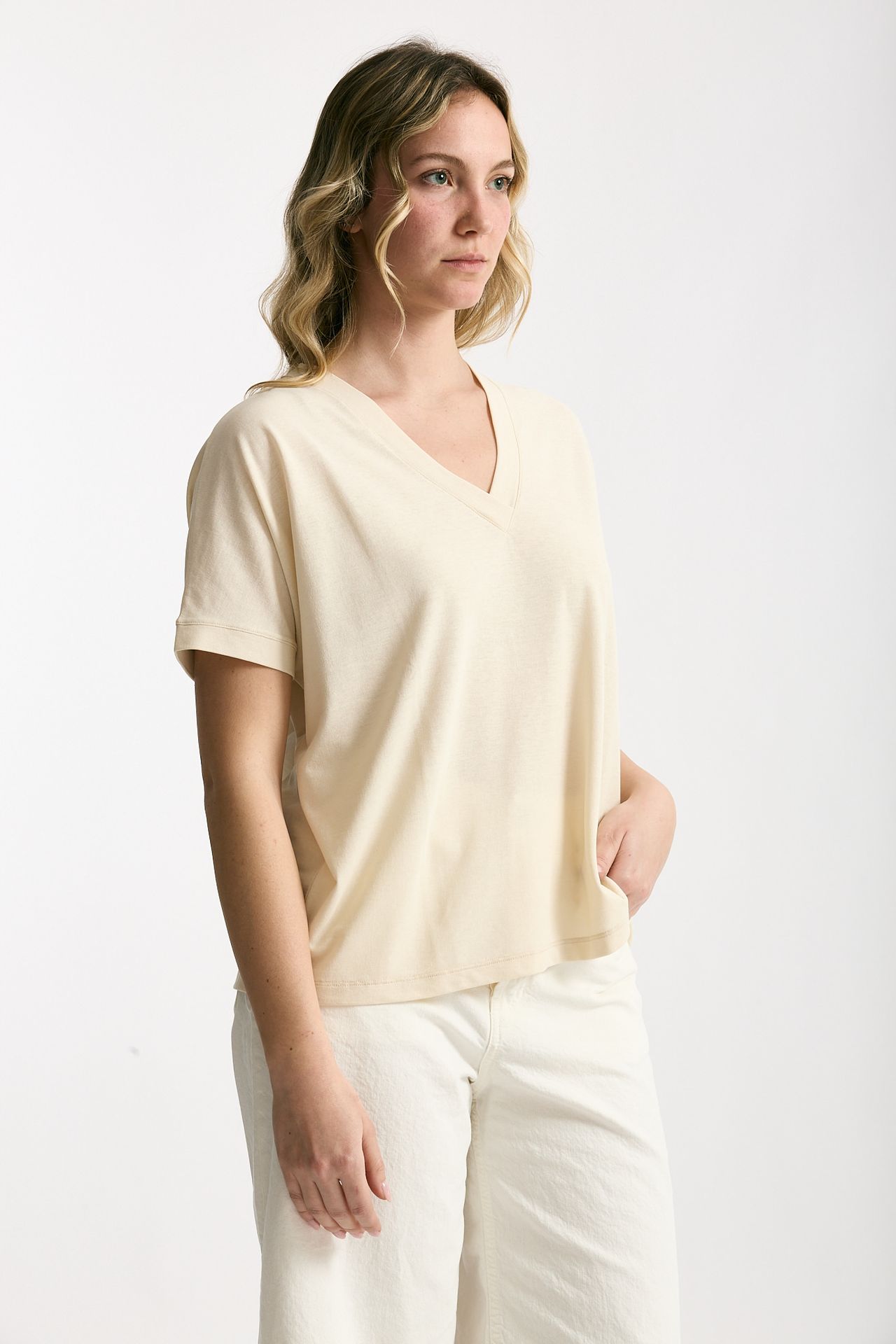 T-shirt over ice-cotton beige women Zanone - 4