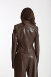 Giacca slim in eco pelle marrone women The andamane - 3