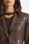 Giacca slim in eco pelle marrone women The andamane - 5