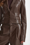 Giacca slim in eco pelle marrone women The andamane - 6