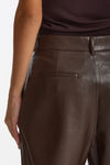 Pantalone vita alta in eco pelle marrone women The andamane - 6