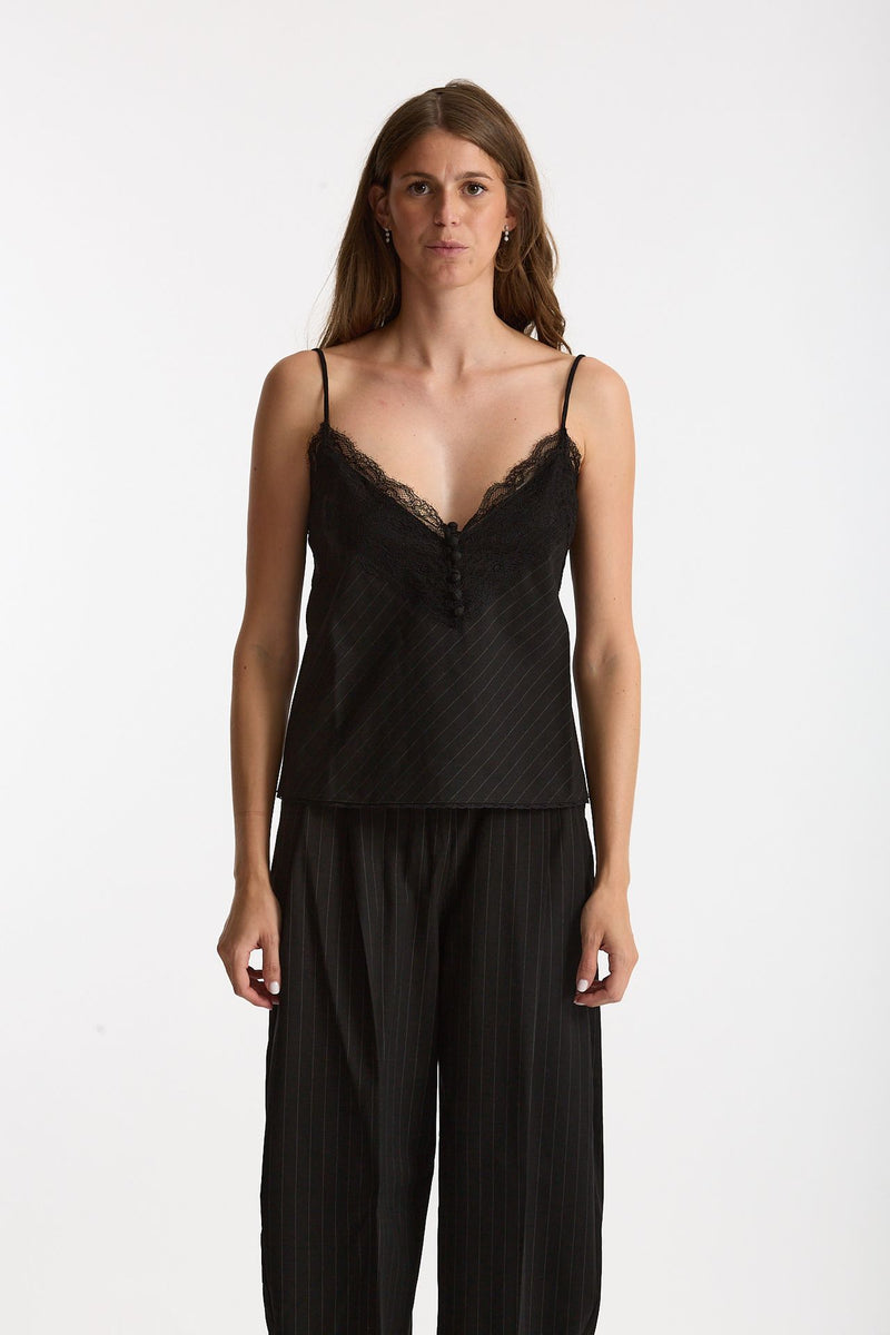 Top gessato nero women The andamane - 3