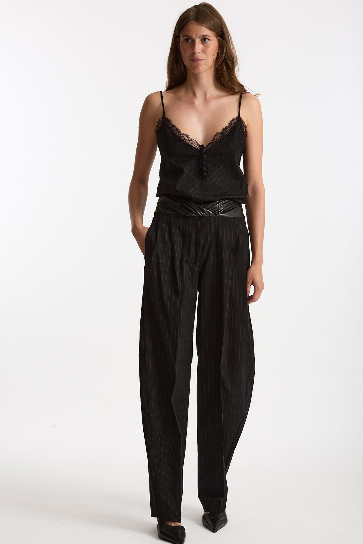 Top gessato nero women The andamane - 6