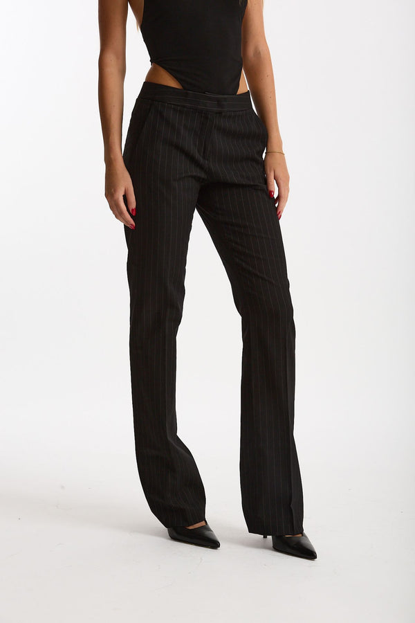 Pantalone gessato nero women The andamane