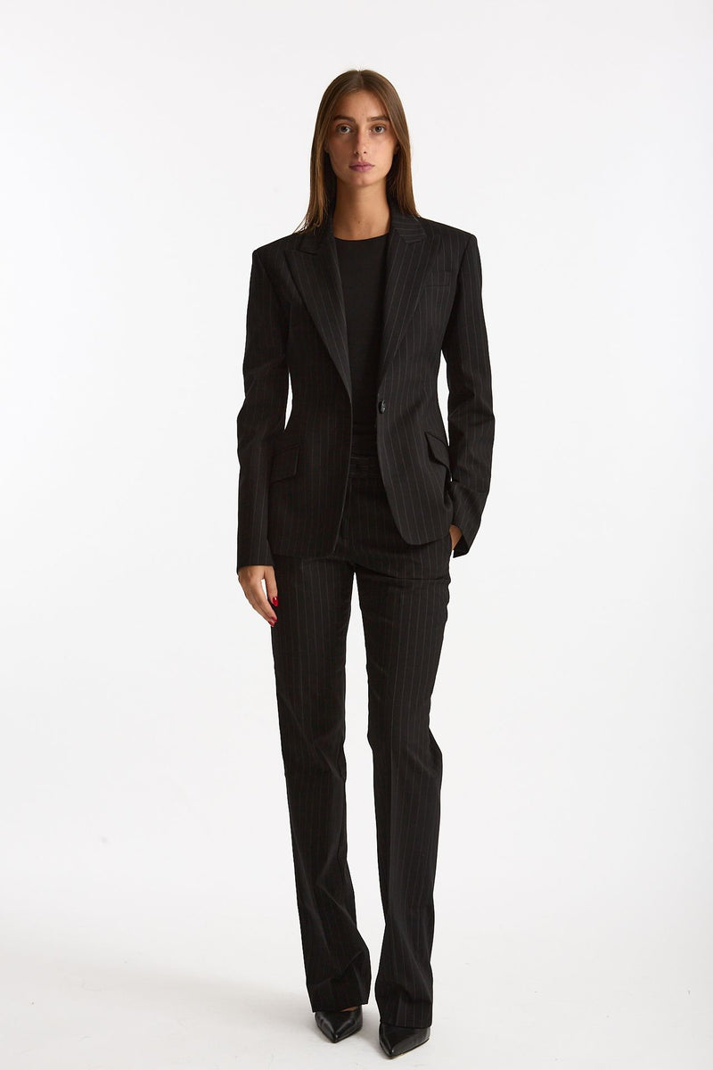 Giacca slim gessata nero women The andamane - 2