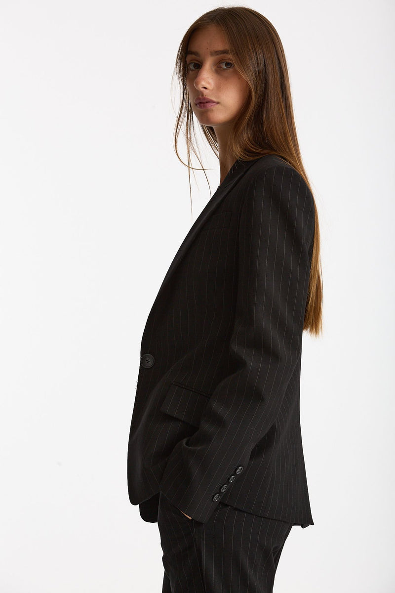 Giacca slim gessata nero women The andamane - 4
