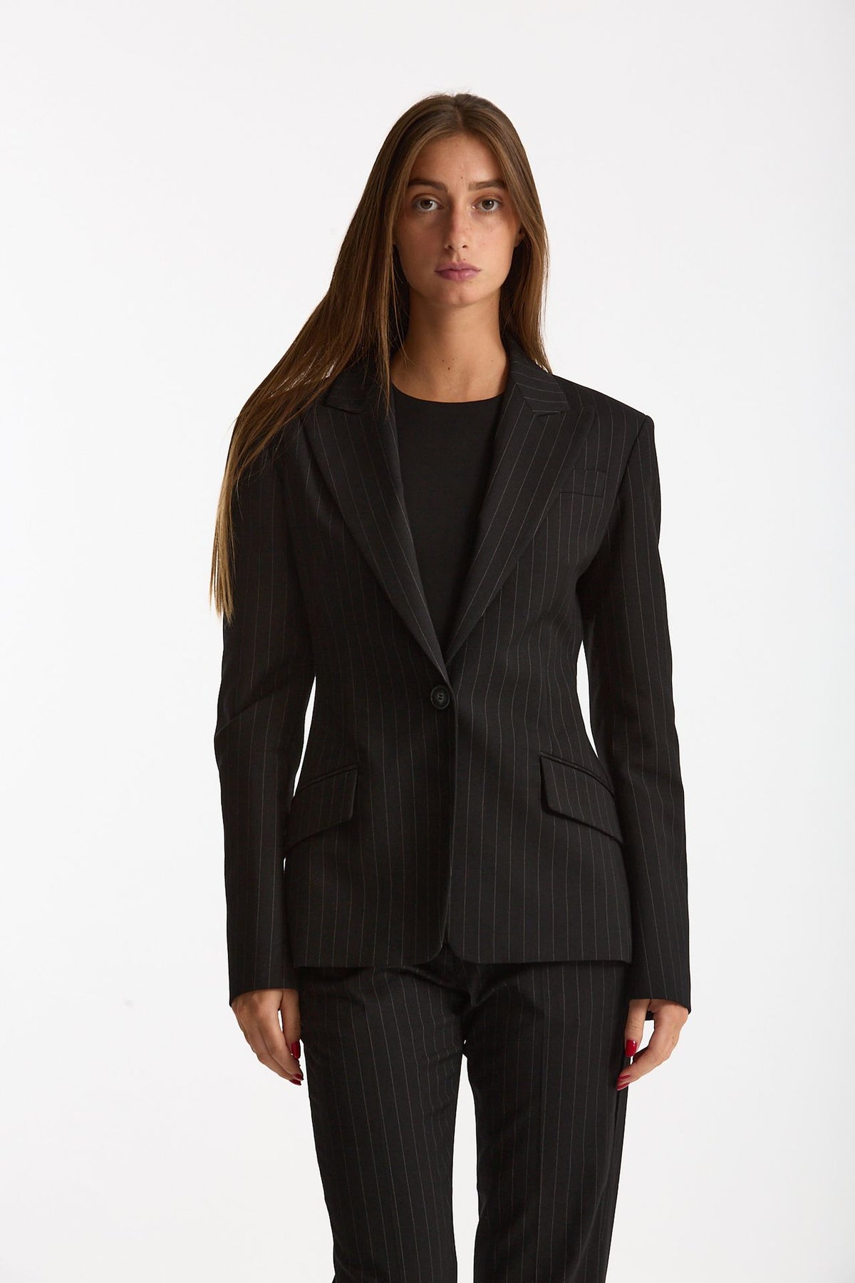 Giacca slim gessata nero women The andamane - 6