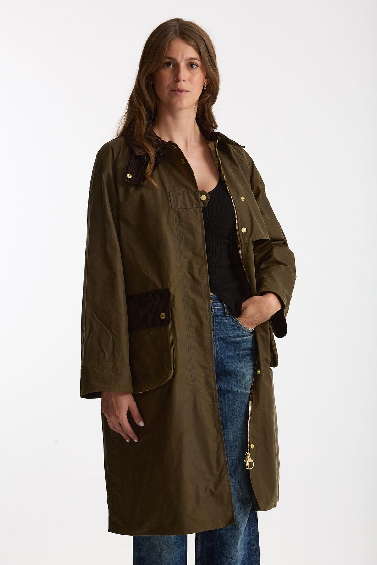 Giaccone cerato KIRKLESS WAX verde women Barbour - 4