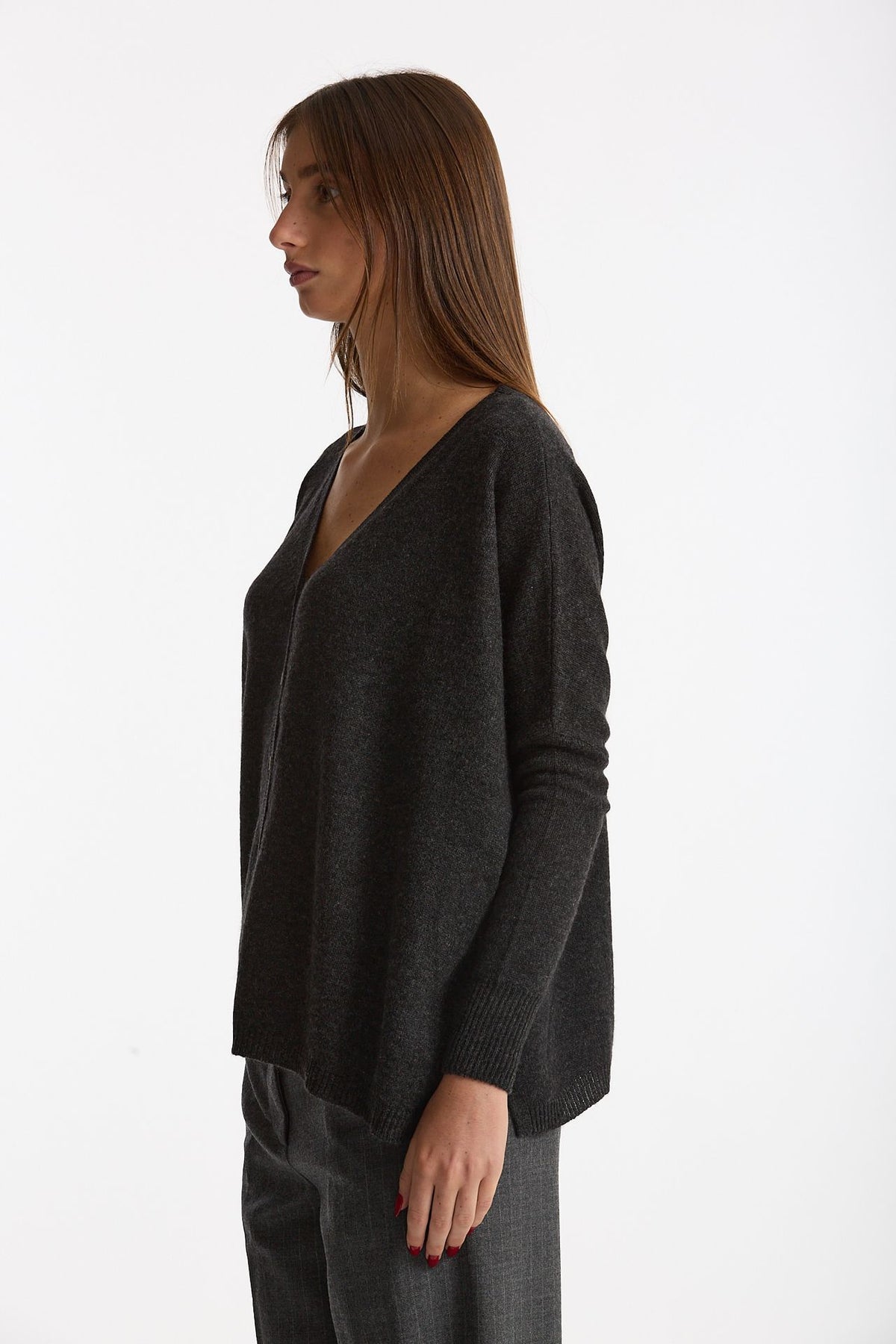 Cardigan over cashmere antracite women Be you - 2