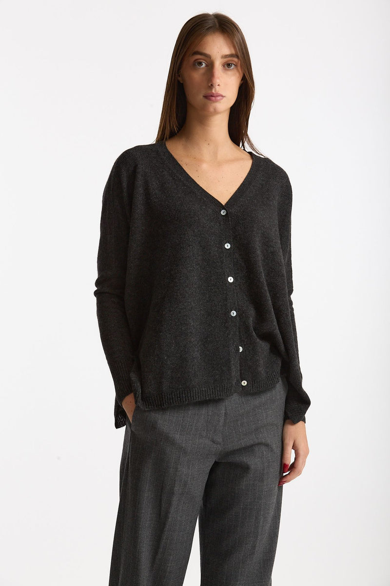 Cardigan over cashmere antracite women Be you - 1