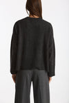 Maglia girocollo over in cashmere a due fili  antracite women Be you - 4
