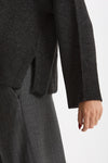 Maglia girocollo over in cashmere a due fili  antracite women Be you - 6