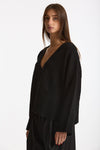 Cardigan over in cashmere a due fili nero women Be you - 1