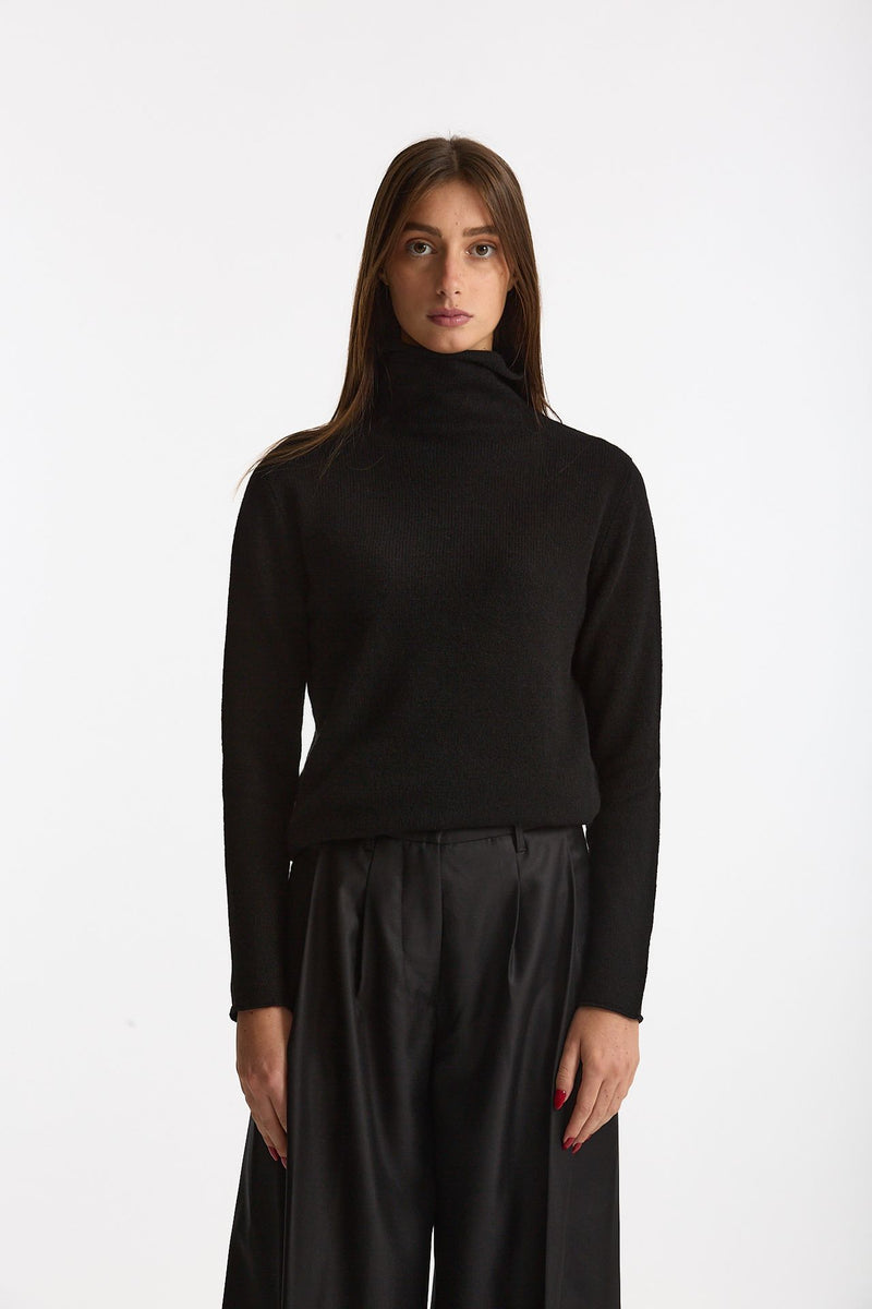 Maglia dolcevita regular in cashmere nuvola nero women Be you - 1